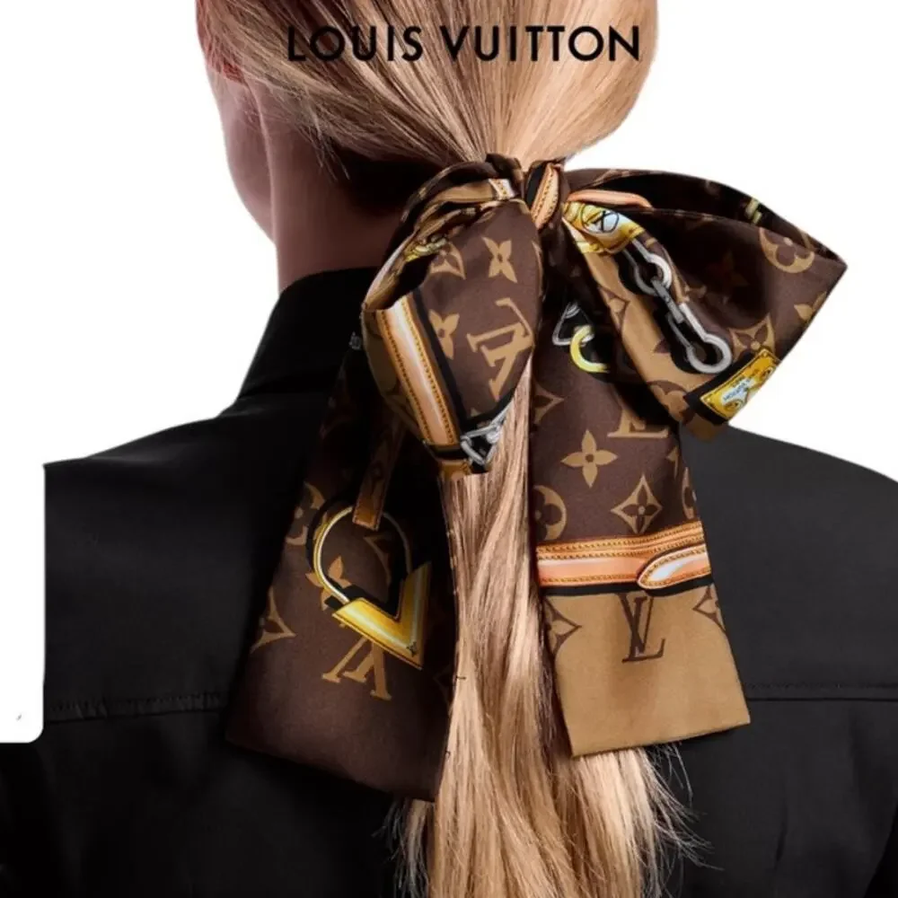 Louis Vuitton Women's Brown Silk Monogram Confidential Bandeau Headband